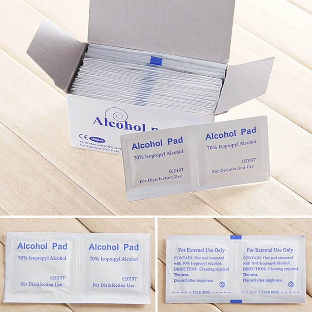 100 Pcs/Box Professional Alcohol Swabs Pads 70% Isopropyl First Aid Home Skin Cleanser Sterilization Fast Shipping