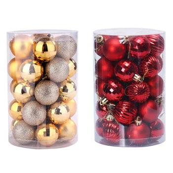 

68Pcs Christmas Tree Ball Sets 6cm Christmas Decorations Wedding Party Ornaments Xmas Tree Ball Bauble Hanging Ball Decor Gifts(