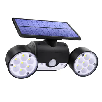 

30LED Solar Light Dual Head Solar Lamp PIR Motion Sensor Spotlight Waterproof Outdoor Adjustable Angle Lights For Garden Wall