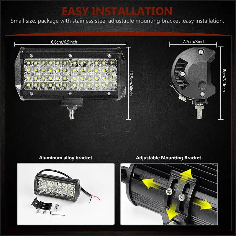 

7inch Aluminum PCB Smart Board LED Light Bar Spot Work Driving Lamp Fog Off-road 4WD Truck ATV SUV Boat