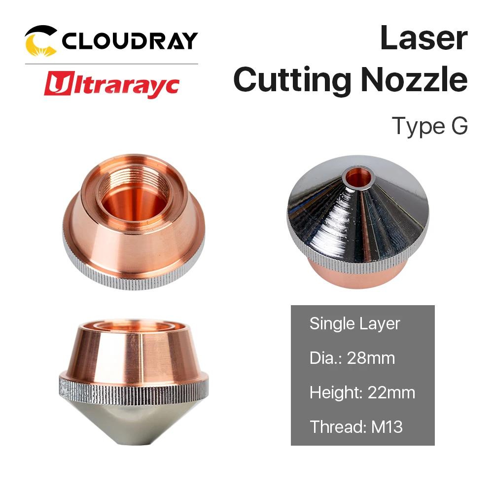 

Ultrarayc Metal Cutter Laser Nozzles Single Double Layers Chrome-Plated D28 Caliber 1.4mm-4.0mm
