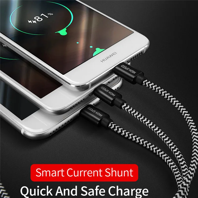 3 в 1 USB-кабель для iPhone Xs 8 7 Micro USB кабель Huawei P40 Type C Xiaomi Redmi K30 6A 7A Note Pro Кабель |