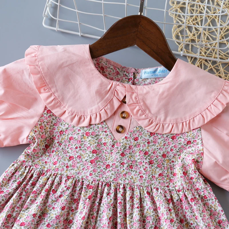 Humor Bear/Коллекция года; летняя одежда для девочек; платье с цветочным рисунком; детское праздничное платье принцессы с короткими рукавами и цветочным рисунком; платье для маленьких девочек
