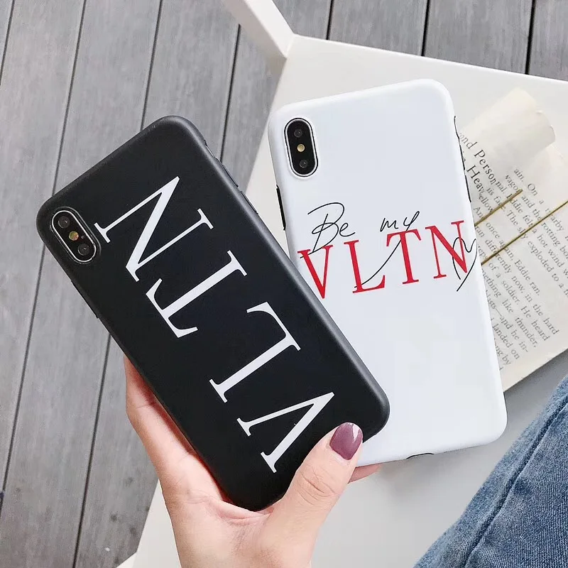 

Luxury brand Italy VLTN classic white soft silicon cover case for apple iphone 6 S 7 7plus 8 8plus X XR XS max simple phone capa