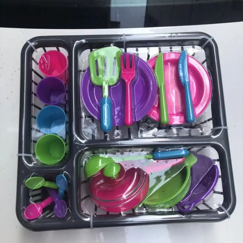 Toys 28pc Kids Kitchen Dish Playset Children's kitchen tableware set family 28 pieces of kitchen utensils