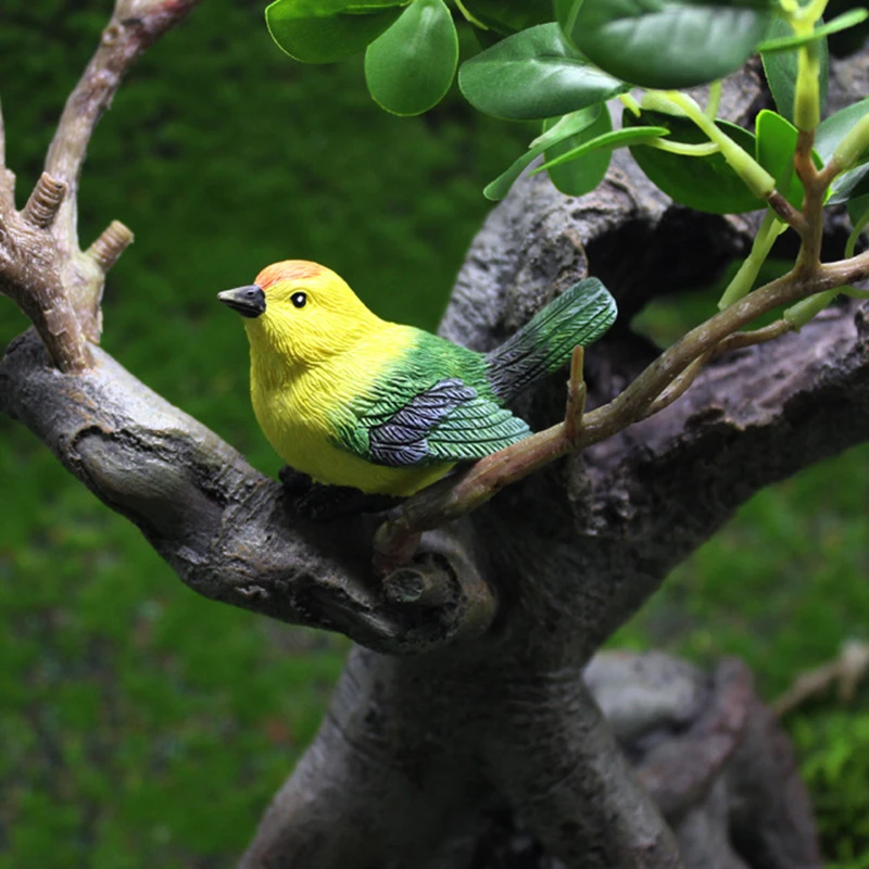Resin Ornaments Creative Simulation Birds And Birds' Nests Ornament Resin Gardening Bonsai Accessories Home Decorations Christmas Decoration