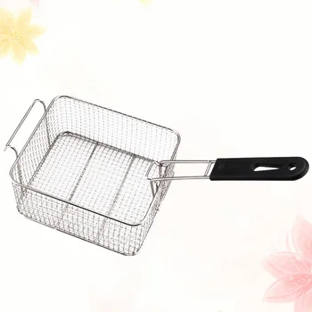 

Stainless Steel Deep Fry Basket Rectangle Wire Mesh Strainer with Long Handle Frying Cooking Tool Food Presentation Tableware (