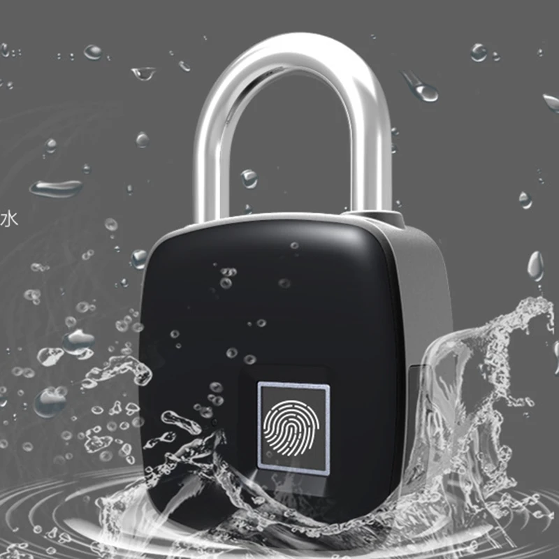 

Smart Waterproof Fingerprint Door Gate Luggage Bag Lock USB Rechargeable Padlock