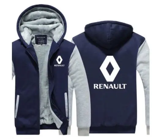 Новое поступление, зимняя толстовка на молнии для Renault, топы для мужчин, теплое уплотненное пальто, толстовки, куртки, 5 цветов - Цвет: 4
