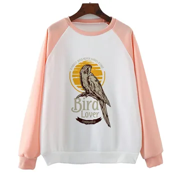 

Parrot Macaw Bird Lover Funny Gift Hoodies Cool Red Pink Hoody Women Creative Streetwear Sweatshirts Clothes