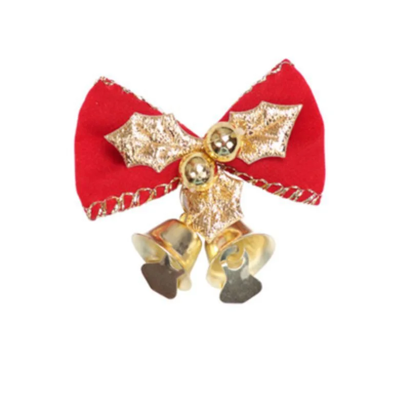 Mini Christmas Wreath Christmas Tree Bow Decoration With Bell Christmas 5CM Gift Decoration