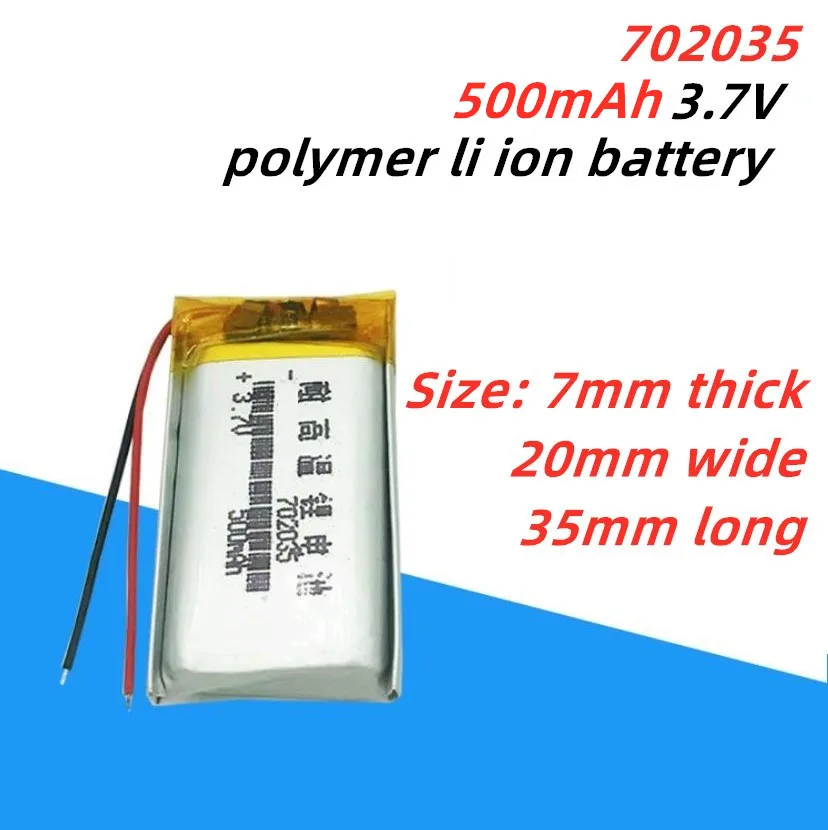 702035 500mAh литий-полимерный аккумулятор 3 7 v литий-ионный прочный MP3 MP4 Динамик GPS Bateria
