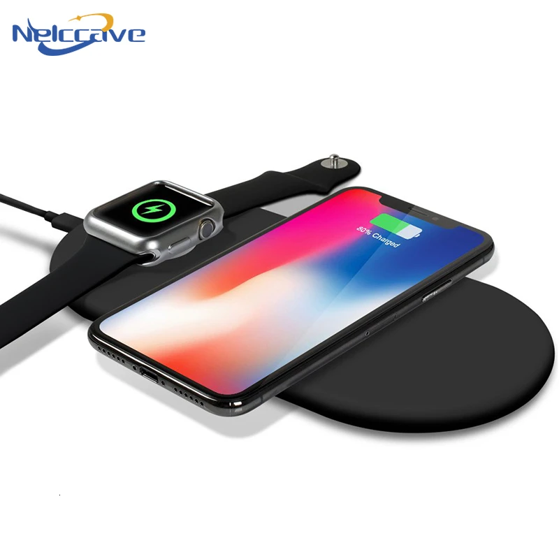 2 в 1 беспроводная зарядная панель для Apple Watch iPhone 11 Pro XS Max XR X Samung S10 Plus S9 S8 Note 10 9 Qi Беспроводная зарядная подставка
