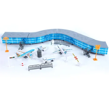 

200pcs DIY Building Aircraft Model Set Plastic Funny Fences Assembled Toys Kids Gift Simulation Airport Roadblock Play House