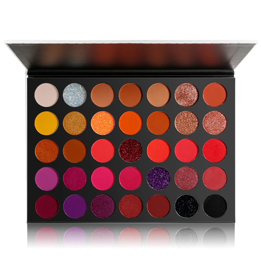 35 Color Eyeshadow Pallete Wholesale No Label Makeup Palette Rose Pink Eyeshadow Pigment Private Label Products Free Shipping