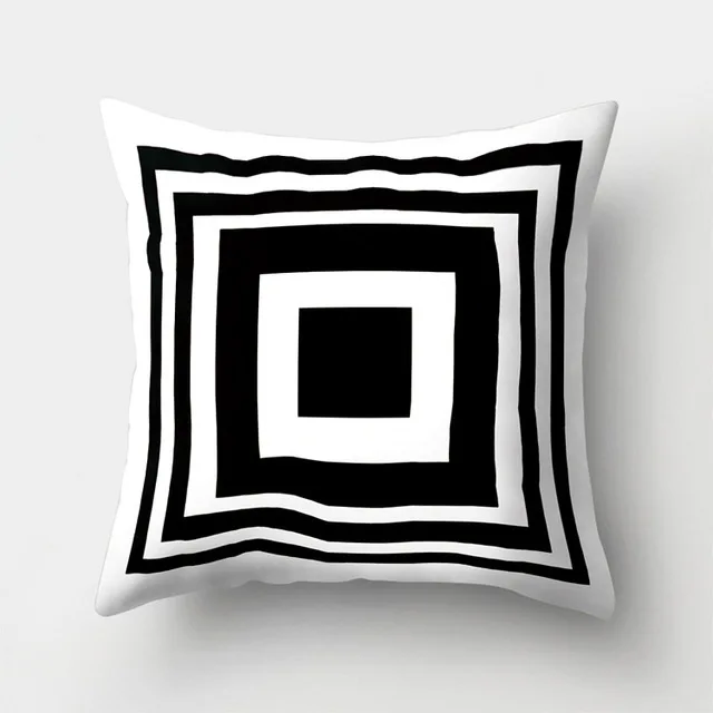Наволочка простая черная и белая задняя подушка набор полиэфирная подушка набор полосатая сетка треугольник геометрические чехлы на подушки для дома