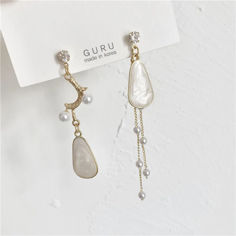 Женские аристократические серьги подвески с жемчужной цепочкой и кисточками красивые 904 новинка