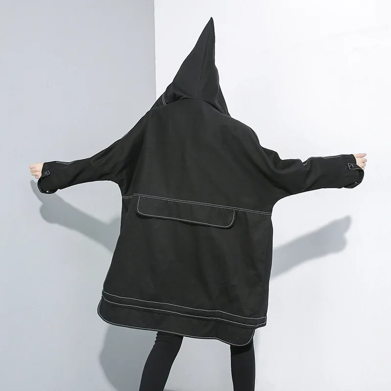 Max LuLu/Осенняя модная Корейская уличная женская одежда больших размеров, Женская ветровка с капюшоном в стиле панк на молнии, Винтажный Длинный плащ
