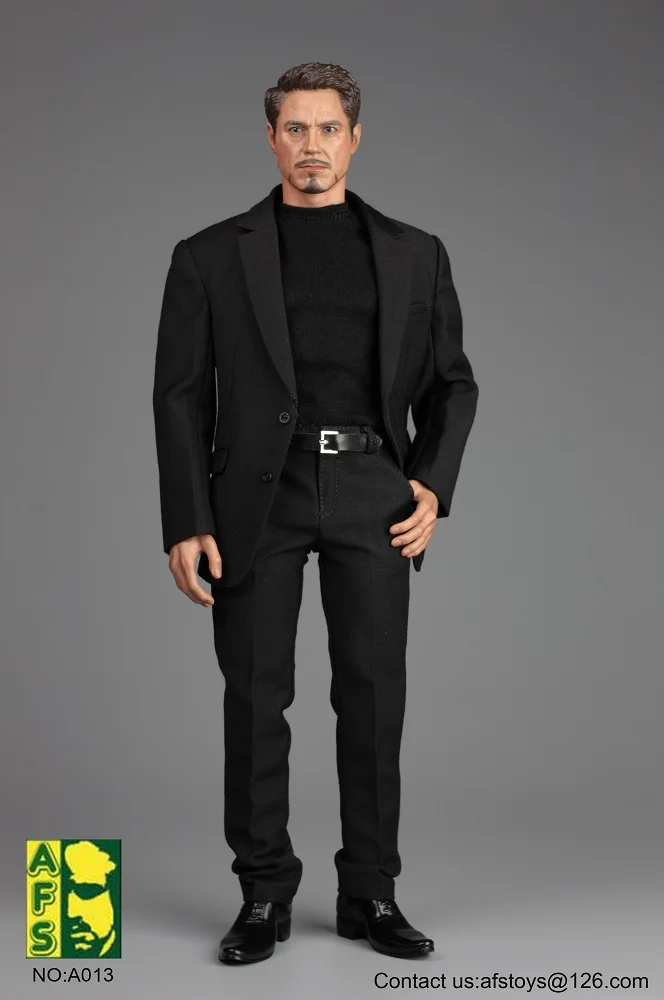 AFS A013 1/6 Tony Stark мужской повседневный костюм набор 2,0 черный костюм для 1" фигурка игрушка