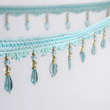 

11Yard/Lot Curtain Sewing Trim Tassel Beads Lace Fabric Crafts Garment Sofa decoration Curtain Accessories A045&20