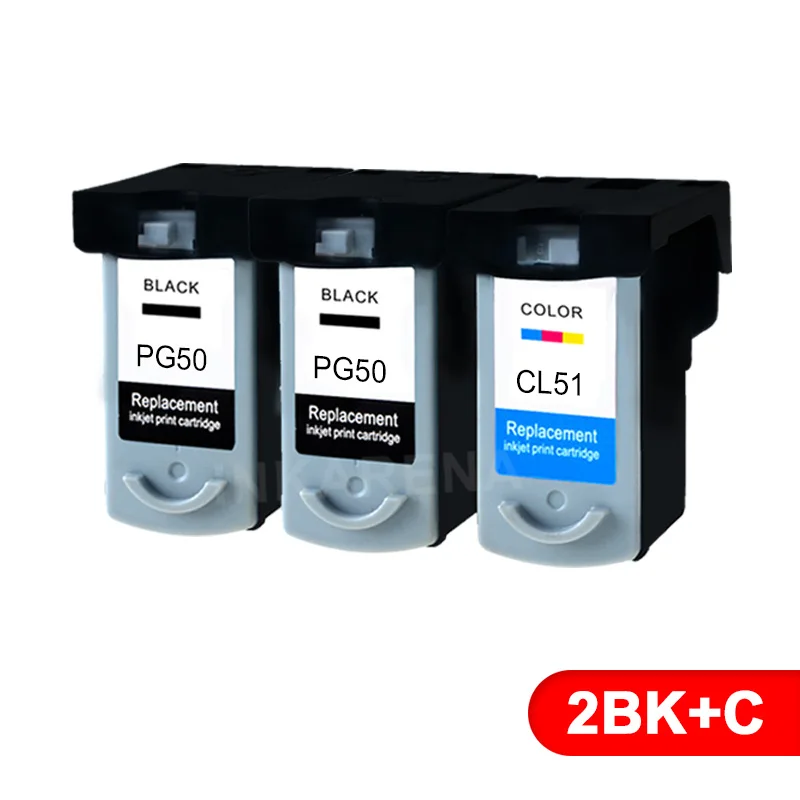 PG50-2BK1C Чернильные картриджи PG 50 CL 51 PG50 CL51 для Canon Pixma iP2200 iP6210D iP6220D MP150 MP160 MP170 MP180 MP450 MP460 MX300 MX310 - Цвет: PG50-2BK1C