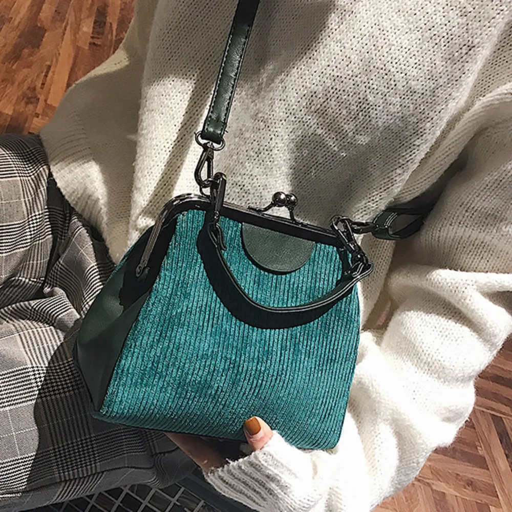 

Women Bags Striped Corduroy Messenger Brand New Retro Shell Handbag Small Shoulder Bag High Quality Tote Clutch Bolsa Feminina