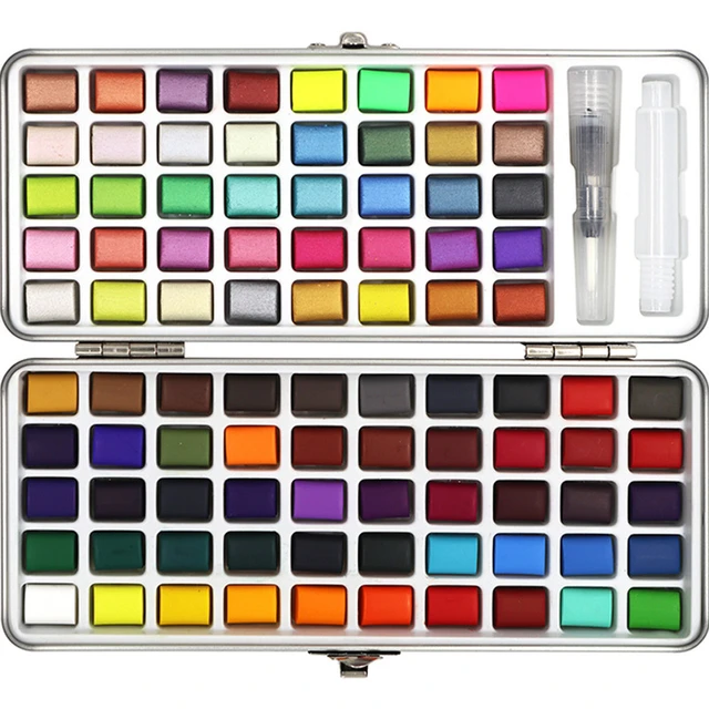 Watercolor Paint Set in Portable Box, Set of 48, Adult Unisex