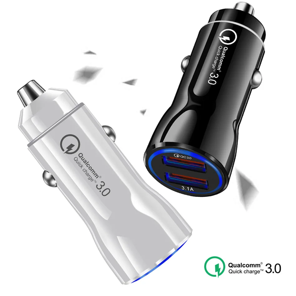 QC3.0 Dual USB Автомобильное зарядное устройство Универсальный мобильный телефон автомобильное зарядное устройство для Xiaomi samsung S9 S10 S8 iPhone XS Max X 6 6s 7 8 Plus планшет