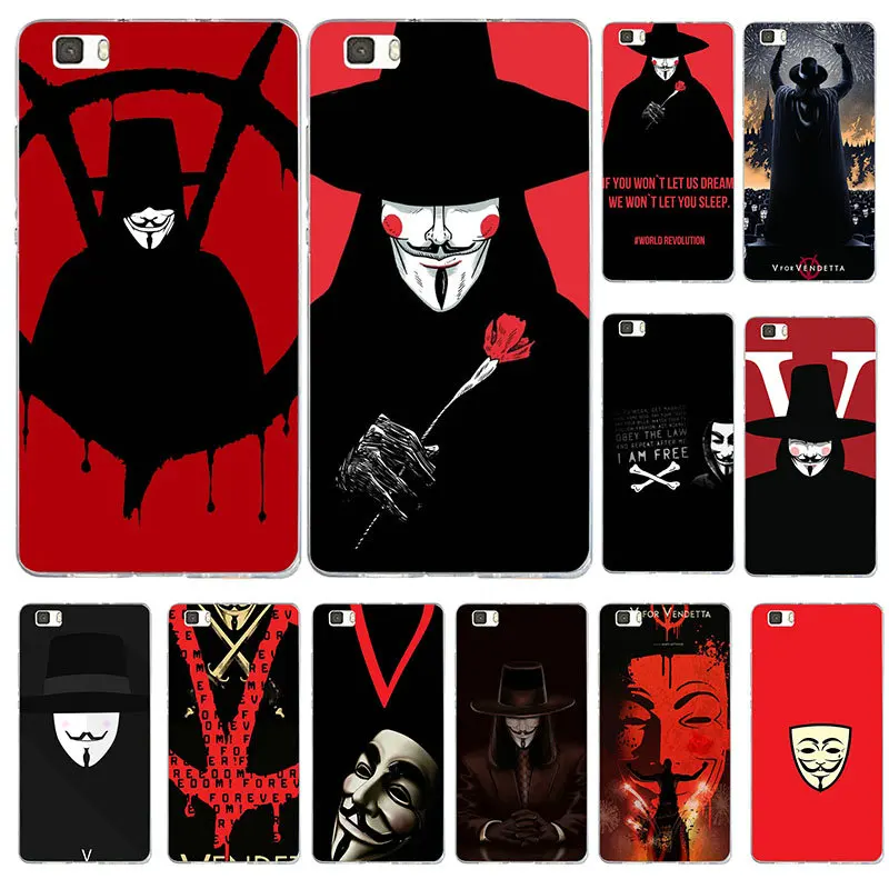 V for Vendetta маска мягкий ТПУ чехол для телефона huawei НУА Вэй слава 6 6A 6C 6X7 7A 7C 7X8 8A 8C 8S 8X9