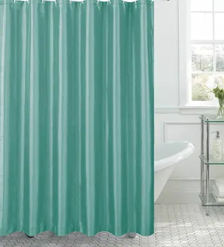 

Jane Faux Silk Shower Curtain with 12 Metal Rings, Aqua