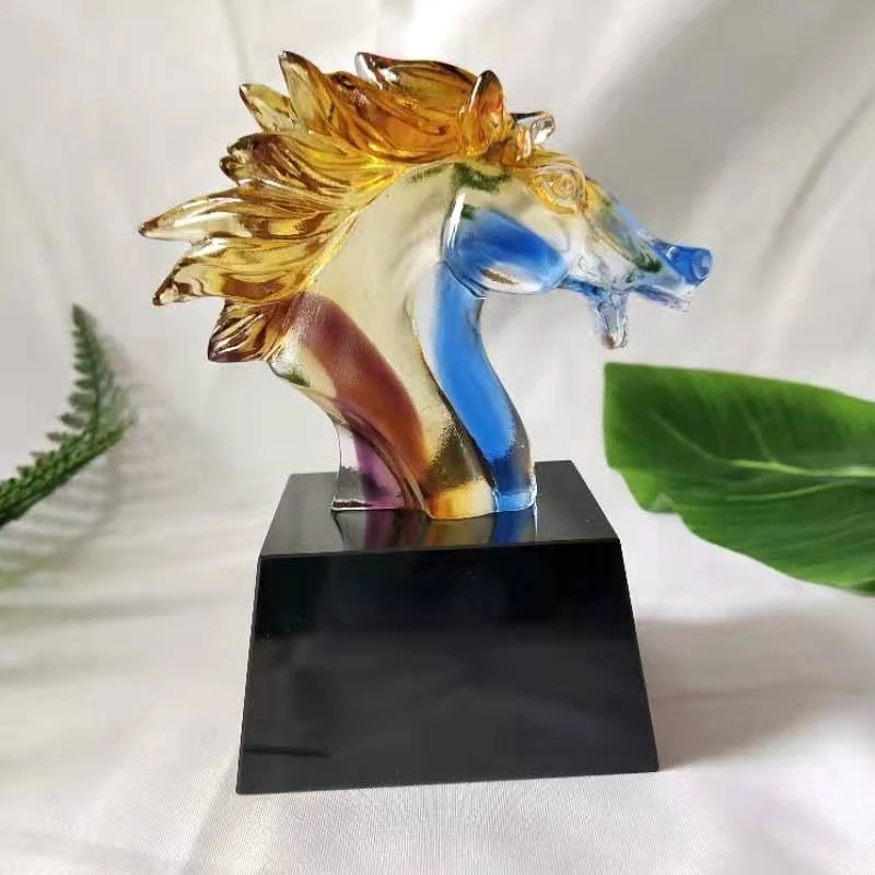SPECTACULAR COLORED GLAZE HORSE COLLECTIBLE FIGURINE STATUE MURANO GLASS BLOWN ARTWORK ANIMAL PAPERWEIGHT GIFT HOME DECOR | Дом и сад