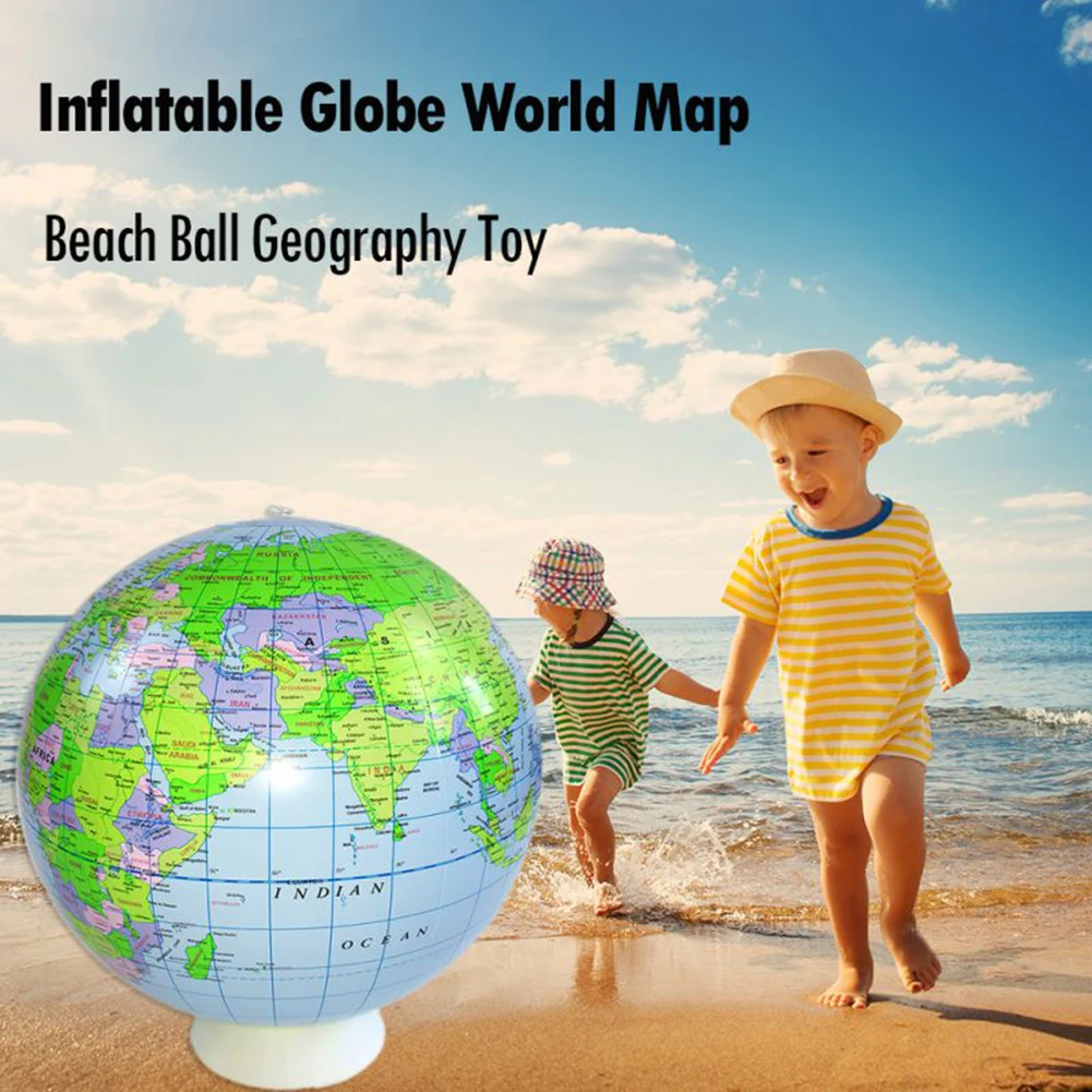 40cm Inflatable World Globe Earth Map Ball Educational Supplies Ocean Kids Learning Geography Toy Accessories | Канцтовары для