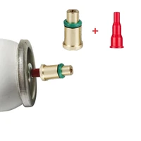 2In1 Reusable Copper Gas Nozzle Adapter & Plastic Butane Refill Head For Dupont Ligne1 L1 Red Cap Lighter Gas Exchange Connector 1