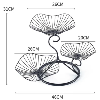 

SZS Hot Hook Fruit and Vegetable Fruit Plate Storage Three-Layer Fruit Basket Living Room Home