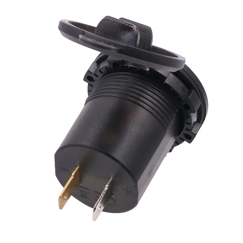 4.2A Dual USB Car Charger with Blue LED Digital Voltmeter for RV, Camper, Marine, Boat, Motorcycle, Truck, Golf Cart and More