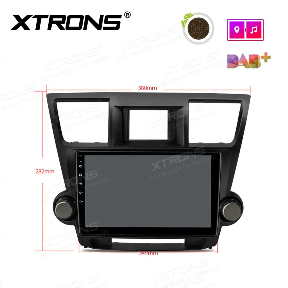 Best XTRONS 10.1" Android 8.1 Car Stereo Radio Player GPS Radio for Toyota Highlander 2008 2009 2010 2011 2012 2013 Kluger No DVD 4