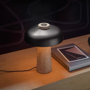 Simple style terrazzo mushroom-shaped decorative table lamp 2