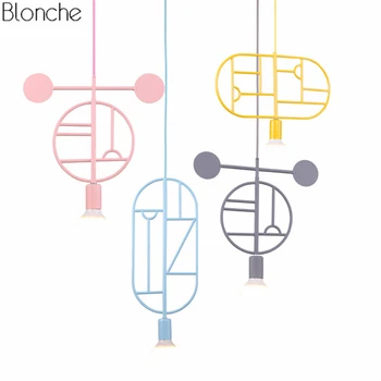 

Sale Modern Macaron Led Pendant Lights Colorful Metal Hanging Lamp for Children's Room Bedroom Kitchen Home Light Fixtures E27