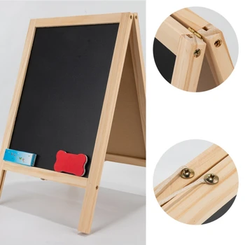 

Magnetic Message Note Board Double-sided Foldable Easel Wooden Writing Board Blackboard Drawing Board Wooden Home Decoration