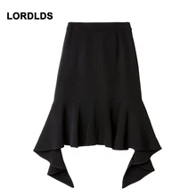 LORDLDS Женская облегающая юбка-Русалка с высокой талией, с рюшами, облегающее по бедрам, облегающее, классное, сексуальное, Saias Jupes Falads, элегантное, Femme Drop