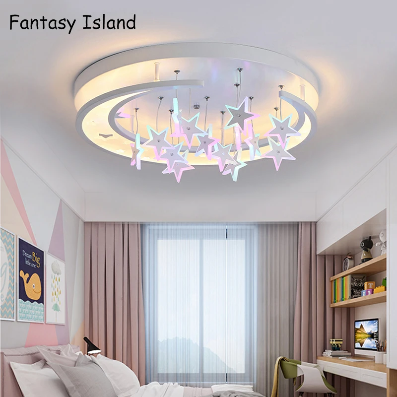 FANTASYISLAND candelabro Led especial para habitación de niños, de techo de estrellas moradas, accesorios de iluminación|Luces para techo| - AliExpress