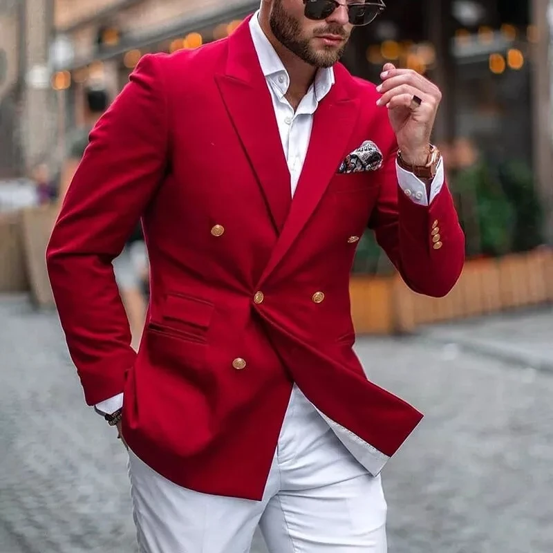 Red double breasted suit Clearance