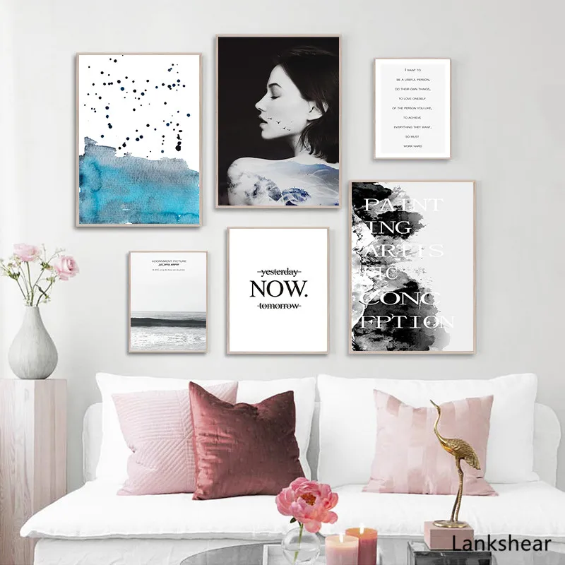 

Modern Minimalist Abstract Landscape Seaside Canvas Painting Art Print Picture Wall Living Room Bedroom Nordic Style Decoration
