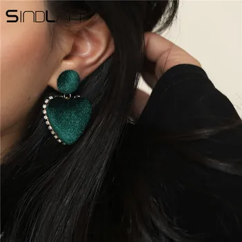 

Sindlan Autumn Winter Geometric Crystal Fur Earrings for Women Vintage Fashion Statement Earrings Boho Dangle Drop Brinco Jewel