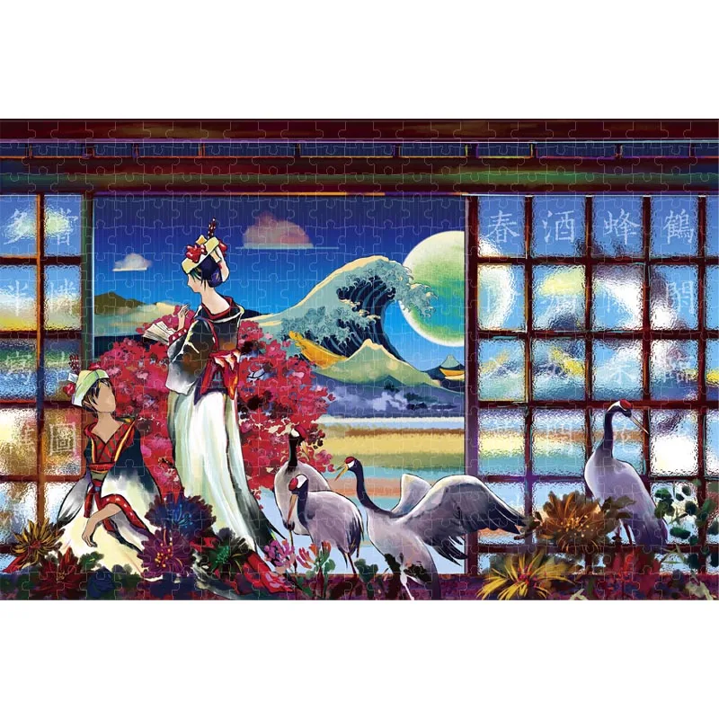 

Michelangelo's 2000-piece anime illustrator masterpiece Crane Mai-Kanagawa Surfing Ukiyoe Adult Educational Gift Home Mural