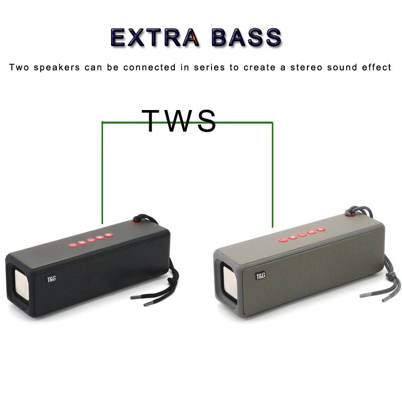 Alto-falante sem Fio Coluna de Graves à Prova Água ao ar Alto-falante Bluetooth Portátil Dwaterproof Livre Usb tf Subwoofer Altifalante t & g Tg271 - Image 3