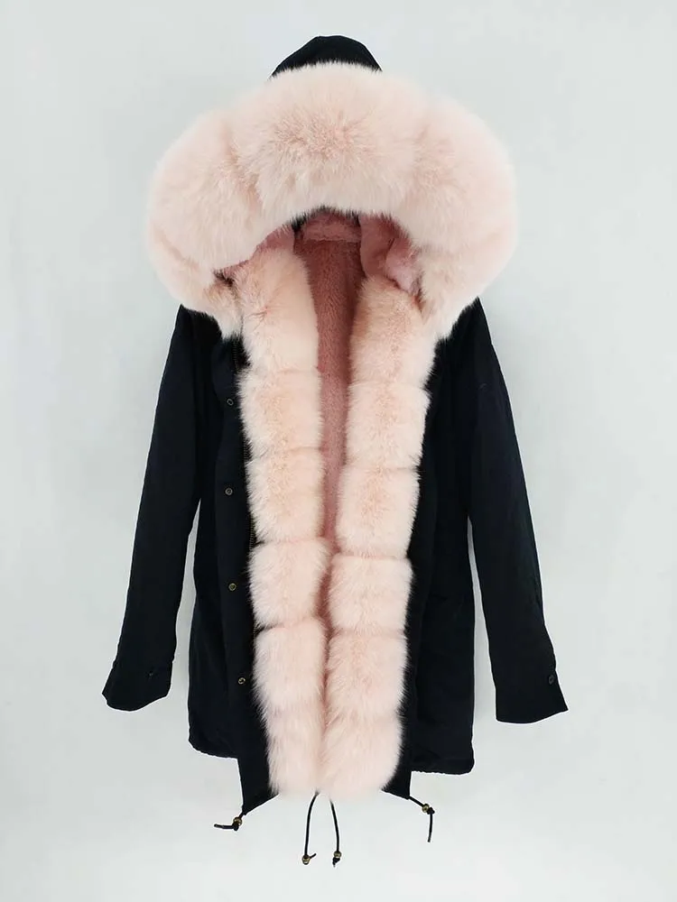 Женское пальто на натуральном лисьем меху FURTJY, длинная парка с капюшоном, теплая, толстая съемная подкладка, зимний сезон - Цвет: 31