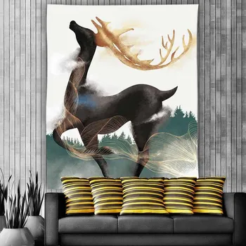 

GOANG Indian custom protect the gods elk living room bedroom bohemian tapestry macrame wall hanging boho decor mandala tapestry