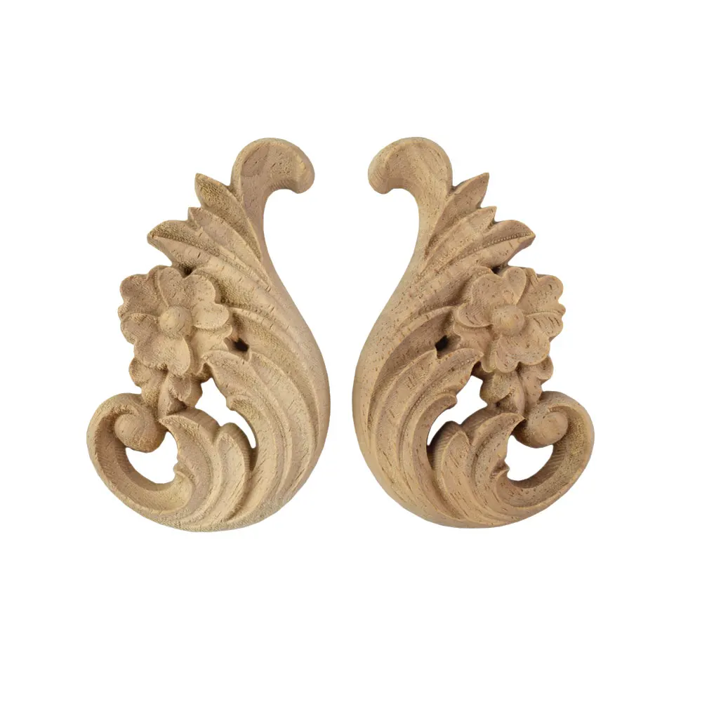 Vintage Floral Woodcarving Decals Wooden Appliques for Home Decor Furniture Decorative Craft Room Decoration Accessories Vintage Floral Woodcarving Decals Wooden Appliques for Home Decor Furniture Decorative Craft Room Decoration Accessories