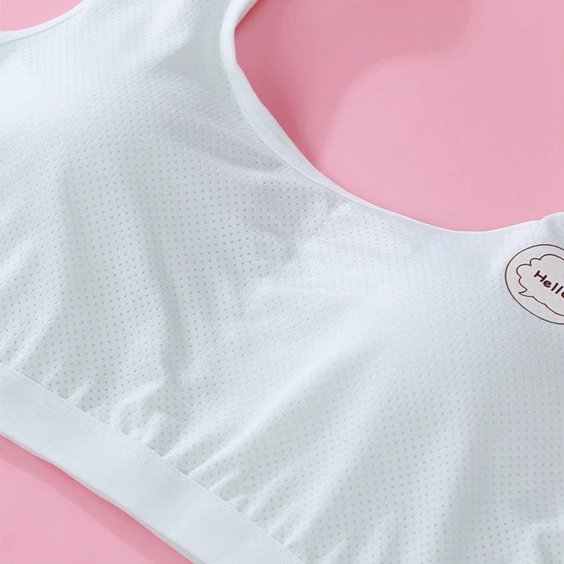 Teenage Girl Underwear Puberty Young Girls Training Bras Solid Cotton Teens First Bra for Kids Teenagers Breast Bras 8-16 Years